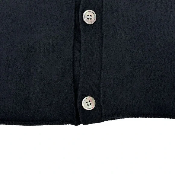 RARE Comme Des Garcons x H&M Black Wool Lightweight Minimalisy Cardigan Sweater